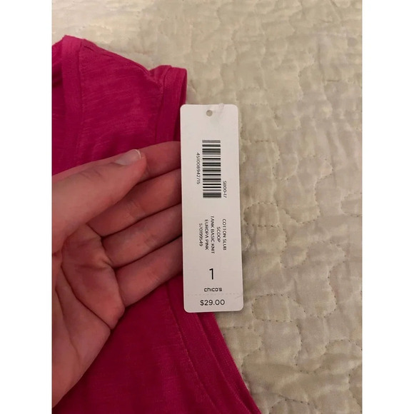 pink scoop basic chico tank top NEW with tags Size 1 - Picture 3 of 5